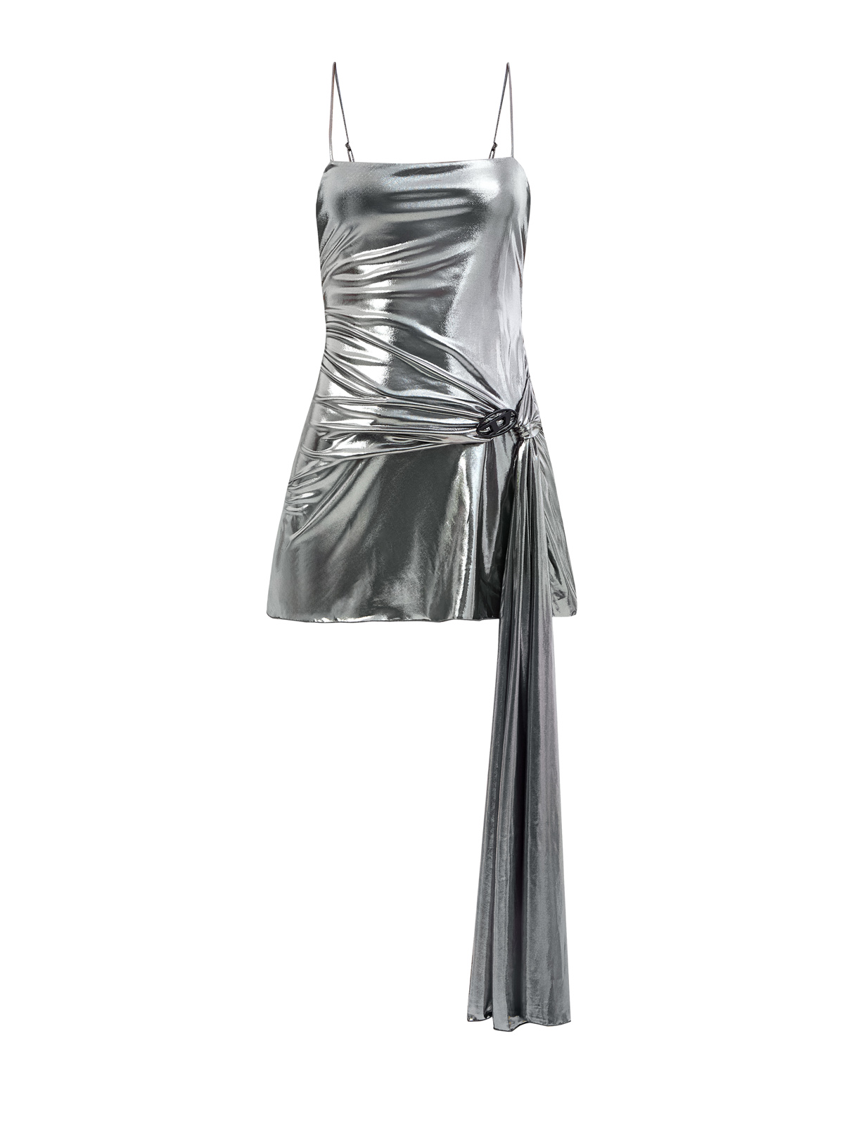   Интермода Платье-мини D-Blas цвета металлик с драпированной вставкой